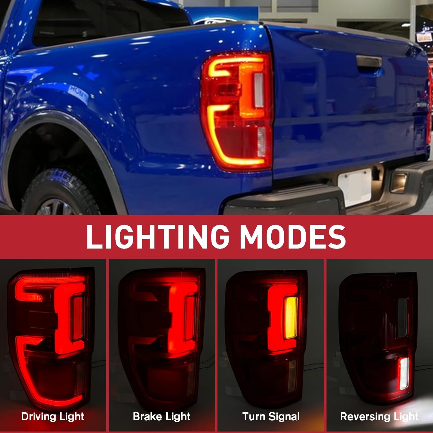 LED Tail Light Rear Lamp Assembly w/Blind Spot (Module NOT Included) Compatible with 2019-2023 Ford Ranger Left Driver Side KB3Z-13405-G