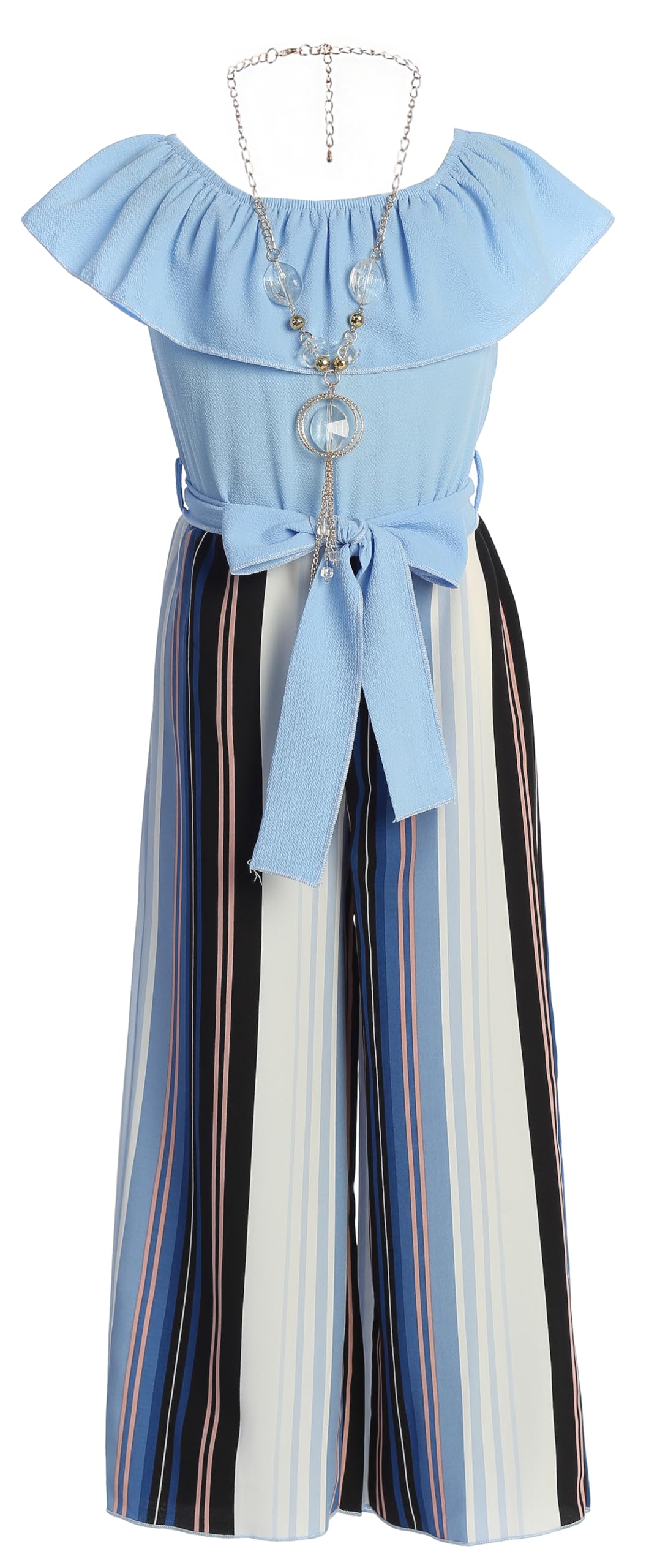 iGirlDress Girls Wide Leg Off Shoulder Elegant High Waist Rompers Palazzo Pants Trousers Jumpsuits USA 4-14