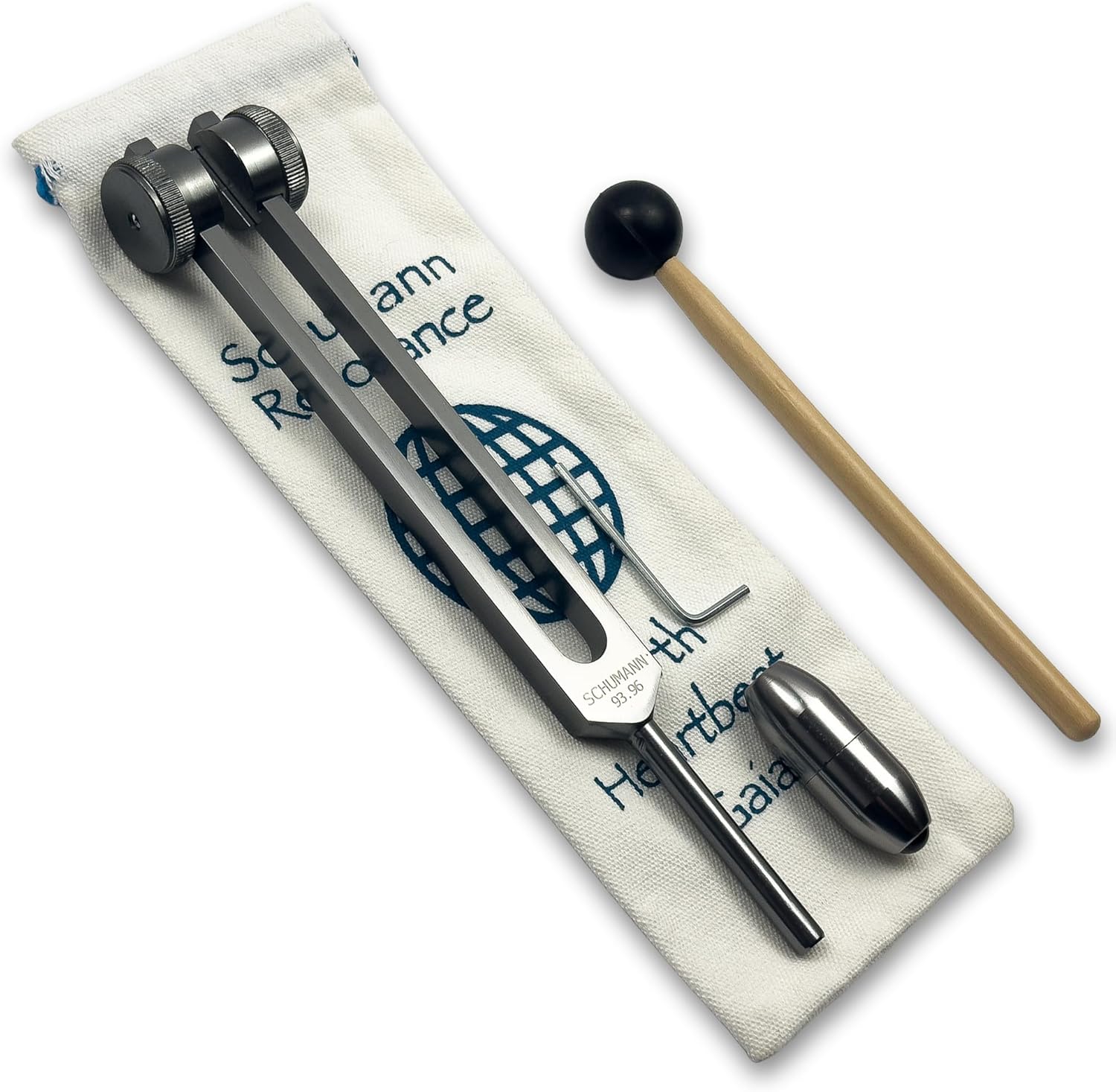 93.96Hz Schumann Tuning Fork with Gemstone Boot Extender Handle with Hematite -Sound Healing and Biofield Harmonization - Sound Therapy Tools, Sound Healing Instruments – Gemstone Boot | Earthy Gray