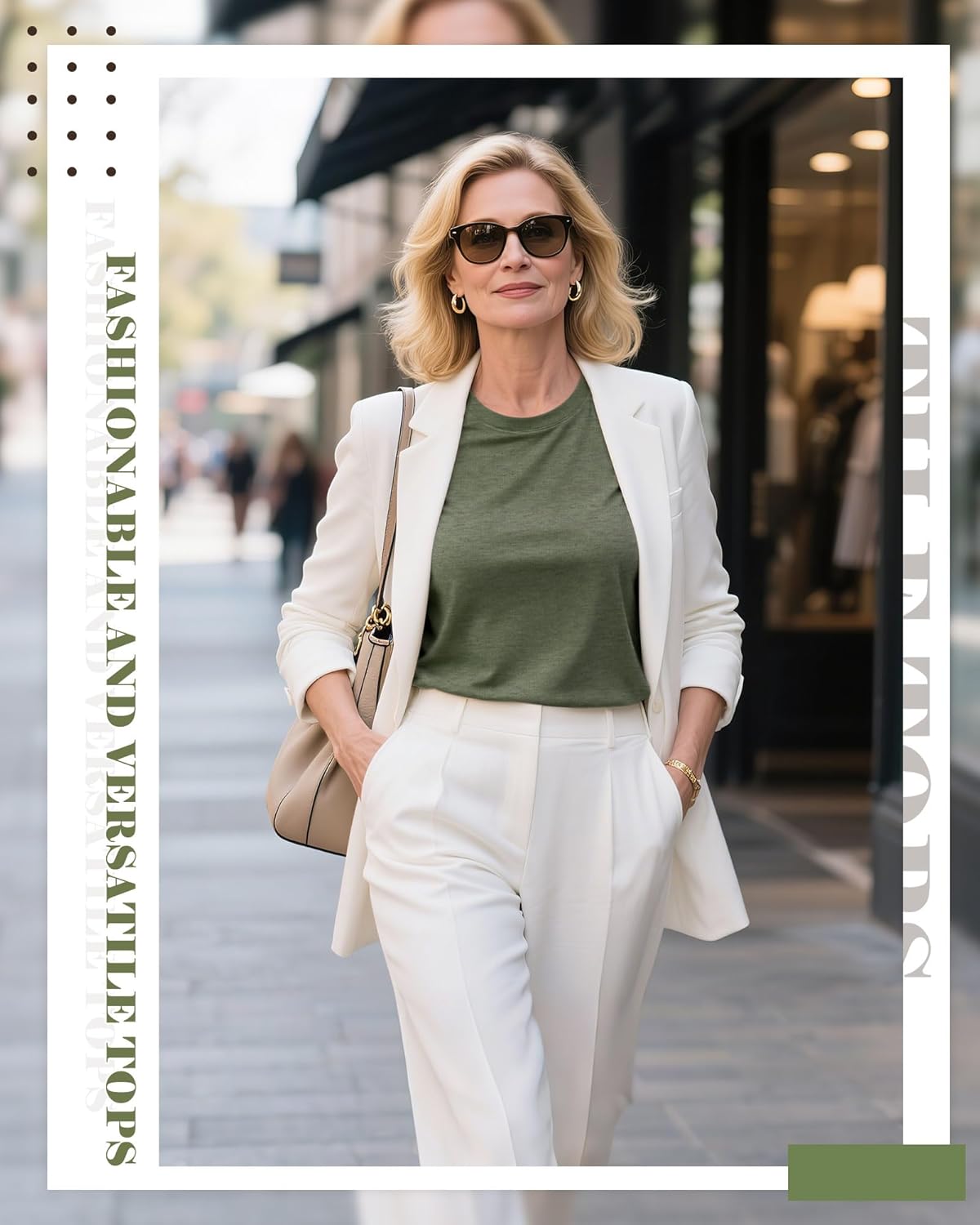 Ficerd 3 Pack 3/4 Sleeve Tops for Women Crew Neck Raglan Sleeve Basics Tees Loose Fit Casual Top Curved Hem Tunic T Shirt - Image 3