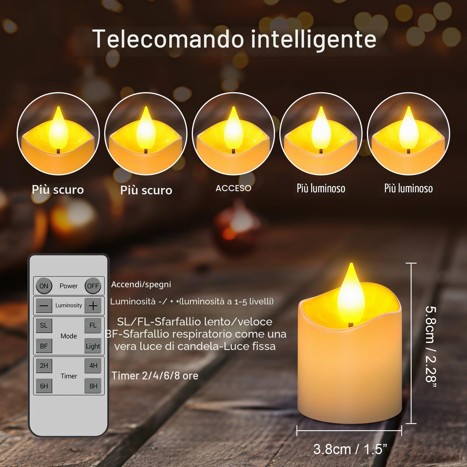 SoulBay Candele ricaricabili, 12 candele a LED senza fiamma, con telecomando e timer, candele elettriche tremolanti con base di ricarica per casa, stanza, tavolo, decorazione di Halloween