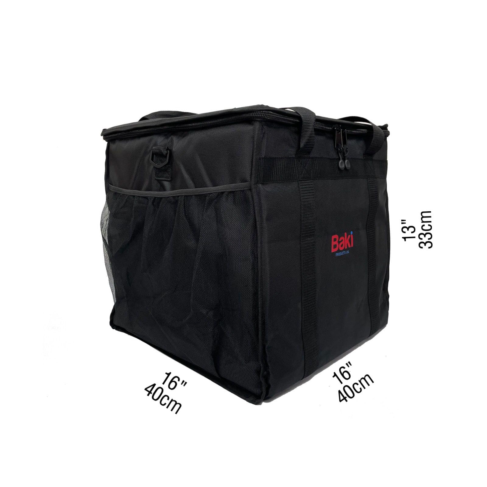 Grande borsa termica resistente per la consegna di cibo, 40 x 40 x 33 cm, con divisore caldo e freddo, adatta per ristoranti da asporto, pizza, indiana, pic-nic, borsa della spesa.