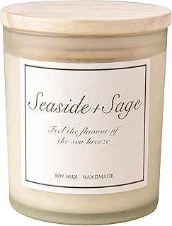 Seaside & Sage Candle, Summer Sea Breeze Scented Candle, Aromatherapy Gifts for Women, Feel The Flavour of Sea Breeze, Natural Soy Wax & Natural Essential Oils