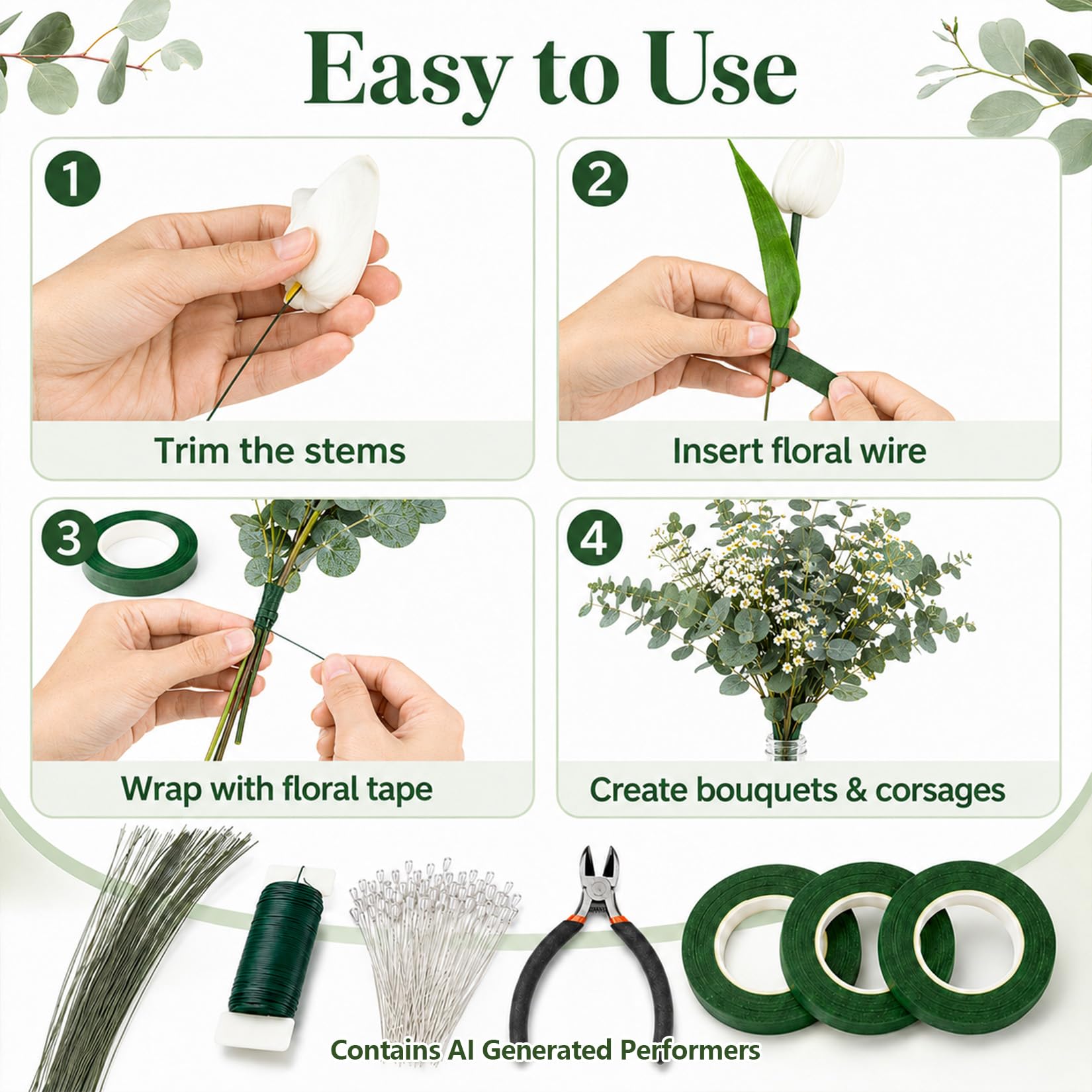 Floral Tape & Wire Set - Beginner Floral Crafts -4