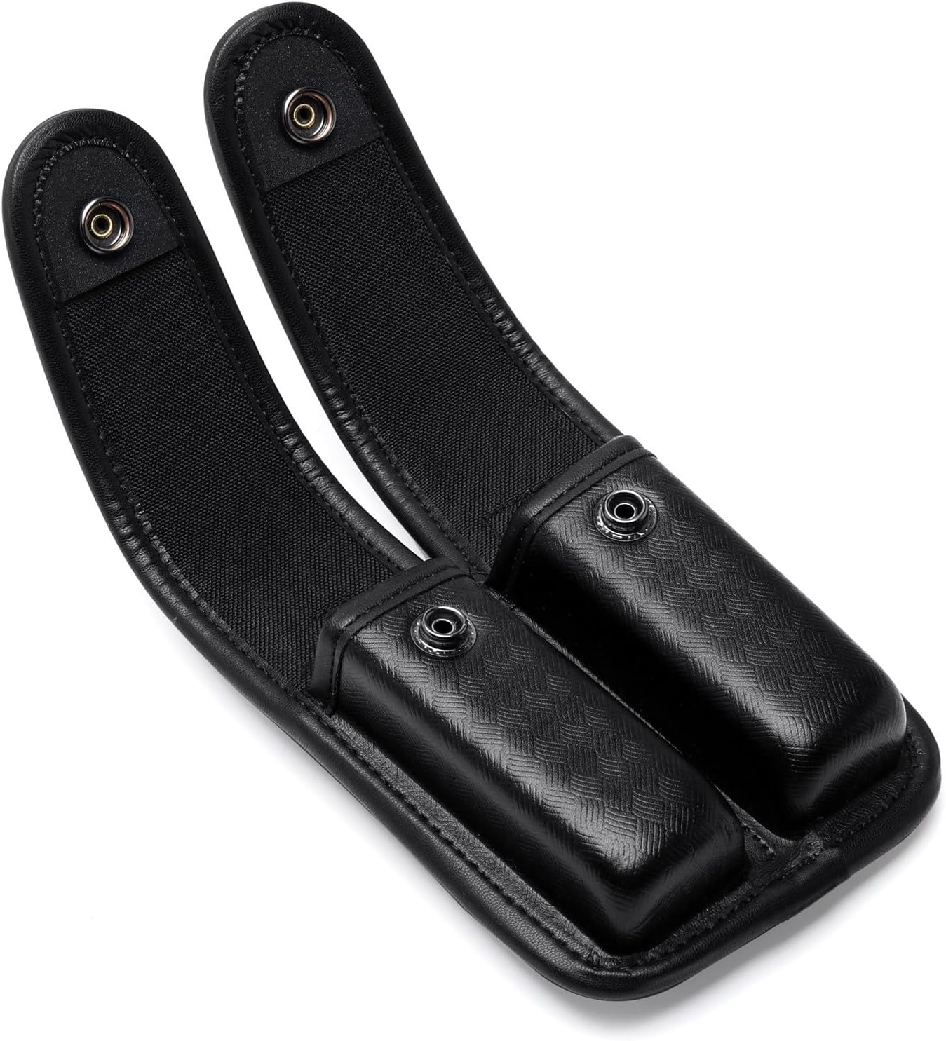 TACNEX Single/Double Magazine Pouch Duty Belt Nylon Mag Holder Pistol Mag MOLLE Holster Carry Case Compatible w/Double & Single Stack Magazines .380, 9mm & 40 Cal for Glock H&K Ruger S&W M&P Walther