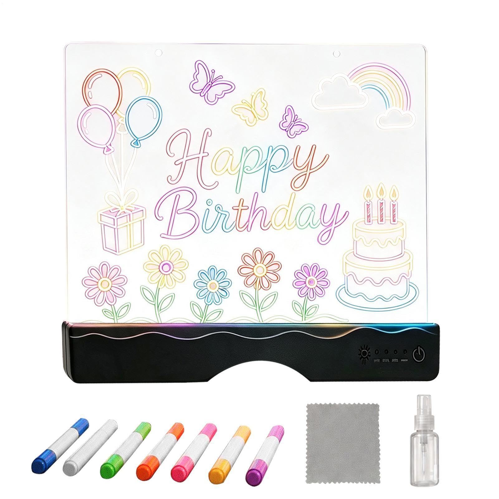 Lavagna LED Luminosa per Disegnare Tavoletta Per Scarabocchi Ricaricabile | Pannello Luminoso LED con 13 Effetti Ideale per Aereo, Auto, Viaggio, Casa, Classe, Scuola, Bambini e Bam