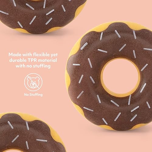 Miniatura 3 de ZippyPaws, ZippyTuff Donutz - Juguete masticable interactivo y duradero para perros, chocolate