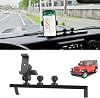 JL Dashboard Phone Mount, All-Metal Structure, 360 ° Adjustment, Anti-shake Stabilizer Phone Holder, Suitable for Jeep Wrangler 2018-2023, JL JLU JT for All Smartphones Non-Destructive
