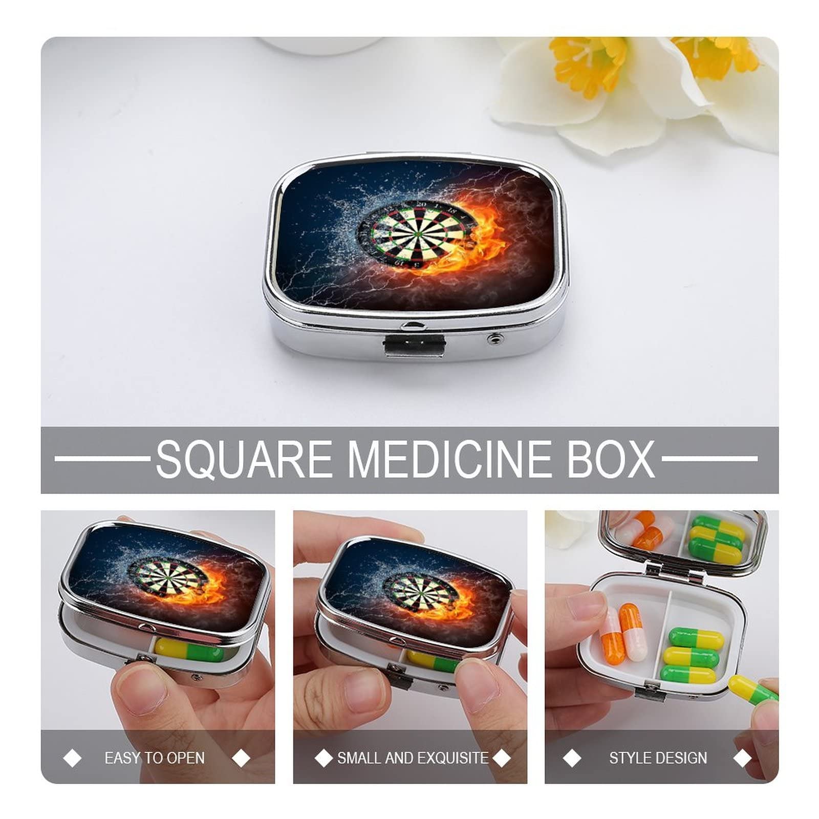 Portapillole Giornaliero Organizer Freccette Ice Fire Portapillole Decorativo Con Confezione Regalo-Medicina Alla Moda