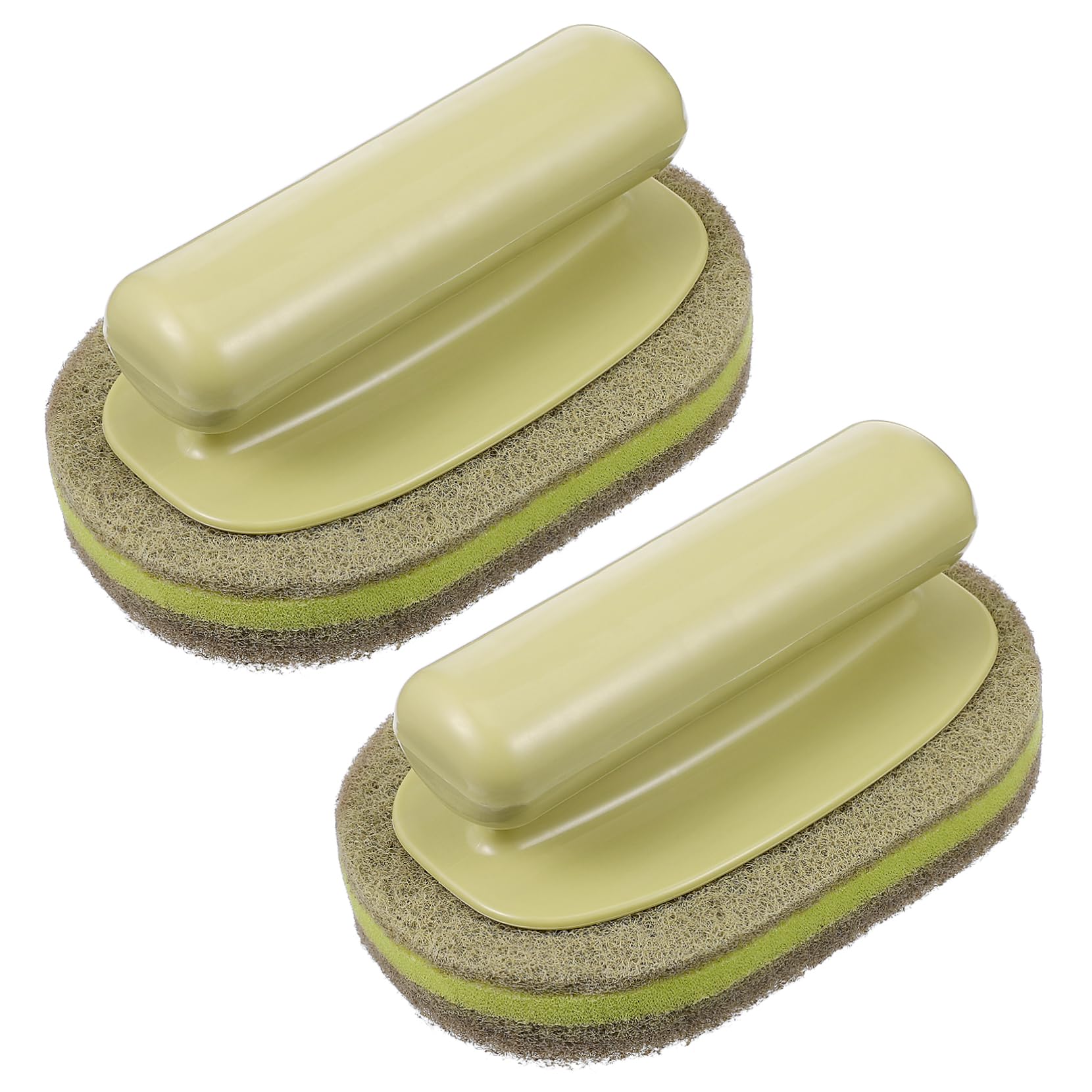 sponges， 2Pcs Kitchen Cleaning Sponge, Tile Scrubber with Short Handle,Dish Washing Dishwashing Brush Wall Scrub