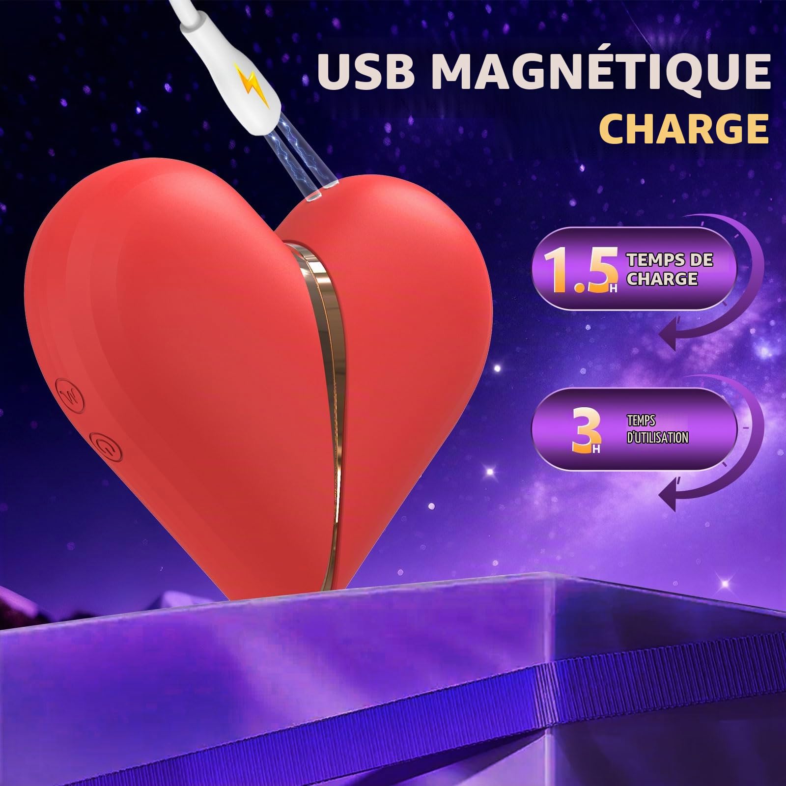 Jouets sexuels vibrants pour femmes - Zungenvibrateur avec Nippelsauger 3 en 1 - Vibrateur Clitoridien & G-Spot, Apparence Discrète, Plusieurs Vitesses de Vibration (rouge)