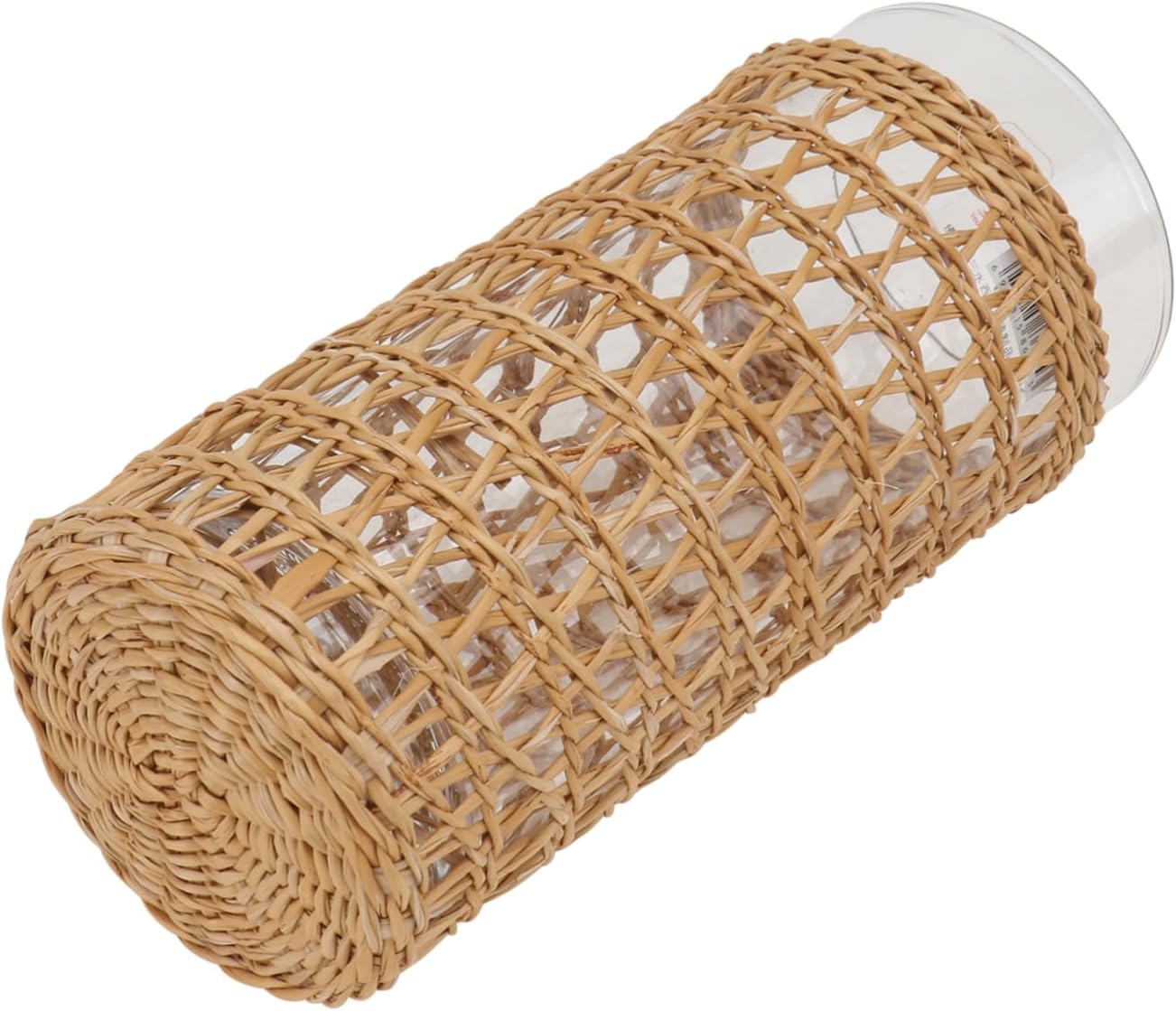 Unomor 1Pc Hand Woven Straw Glass Cup Holder with Protective Cover Lightweight and Portable Drink Accessory for Home Use present for Family and Friends