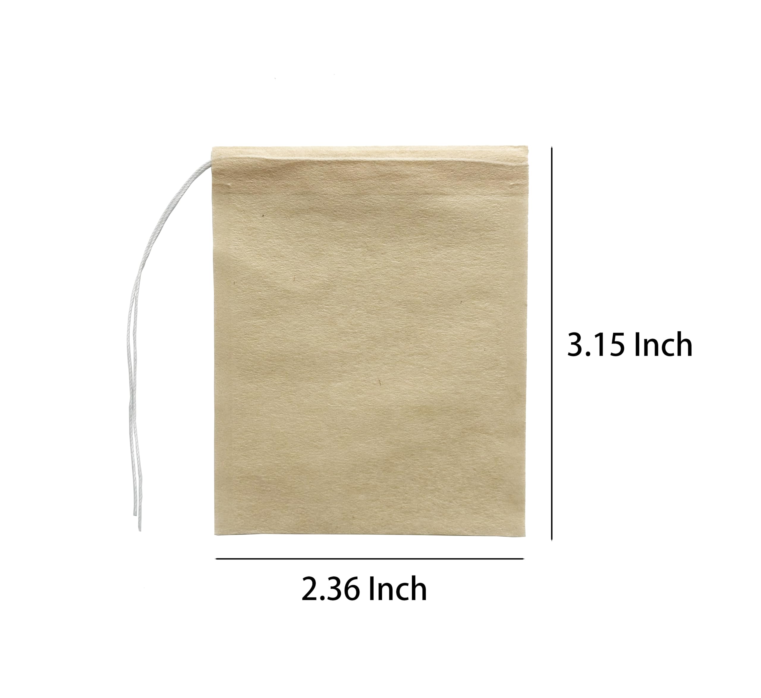300 bolsas de filtro de té con cordón, bolsas de té desechables para té de hojas sueltas, infusor de té natural para té y café (2.36 x 3.15 pulgadas)