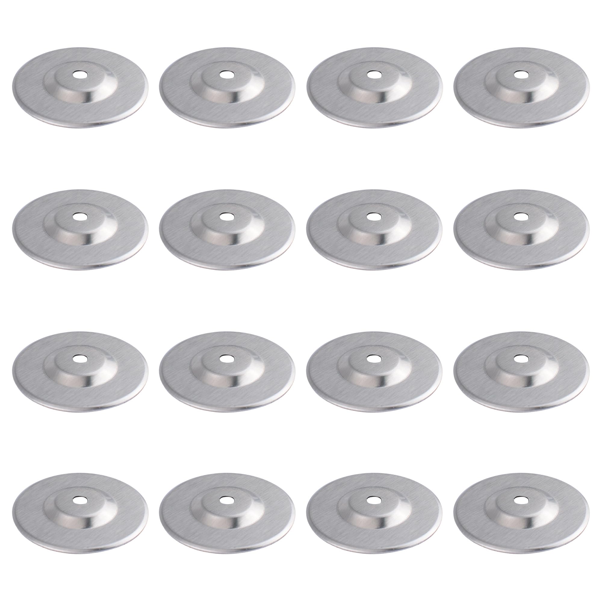 MOROBOR Cabinet Knob Backplate, 16 Pcs Silver Modern Backplate Washers Cabinet Hardware Backplates Stainless Steel Decorative Base for Bi-Fold Closet Door Dresser Drawer Pulls Handles/1.5 Inch
