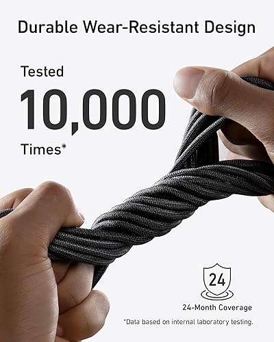 Miniatura 4 de Anker Cable USB C, cable de carga rápida tipo C bio-trenzado de 240 W para iPhone serie 17, MacBook Pro 2020, iPad Pro y más (USB 2.0, 10 pies,