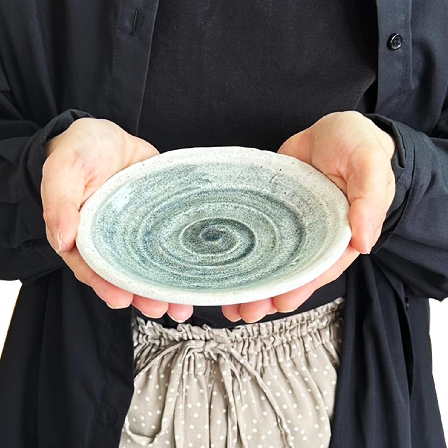 5.9 inches Serving Plates Set of 5, Rough Cut Shape Pottery, Dishwasher and microwave safe,Japanese Traditional Style and Color, Dessert plates, Appetizer Plates, Salad Plates (Appetizer Plate)