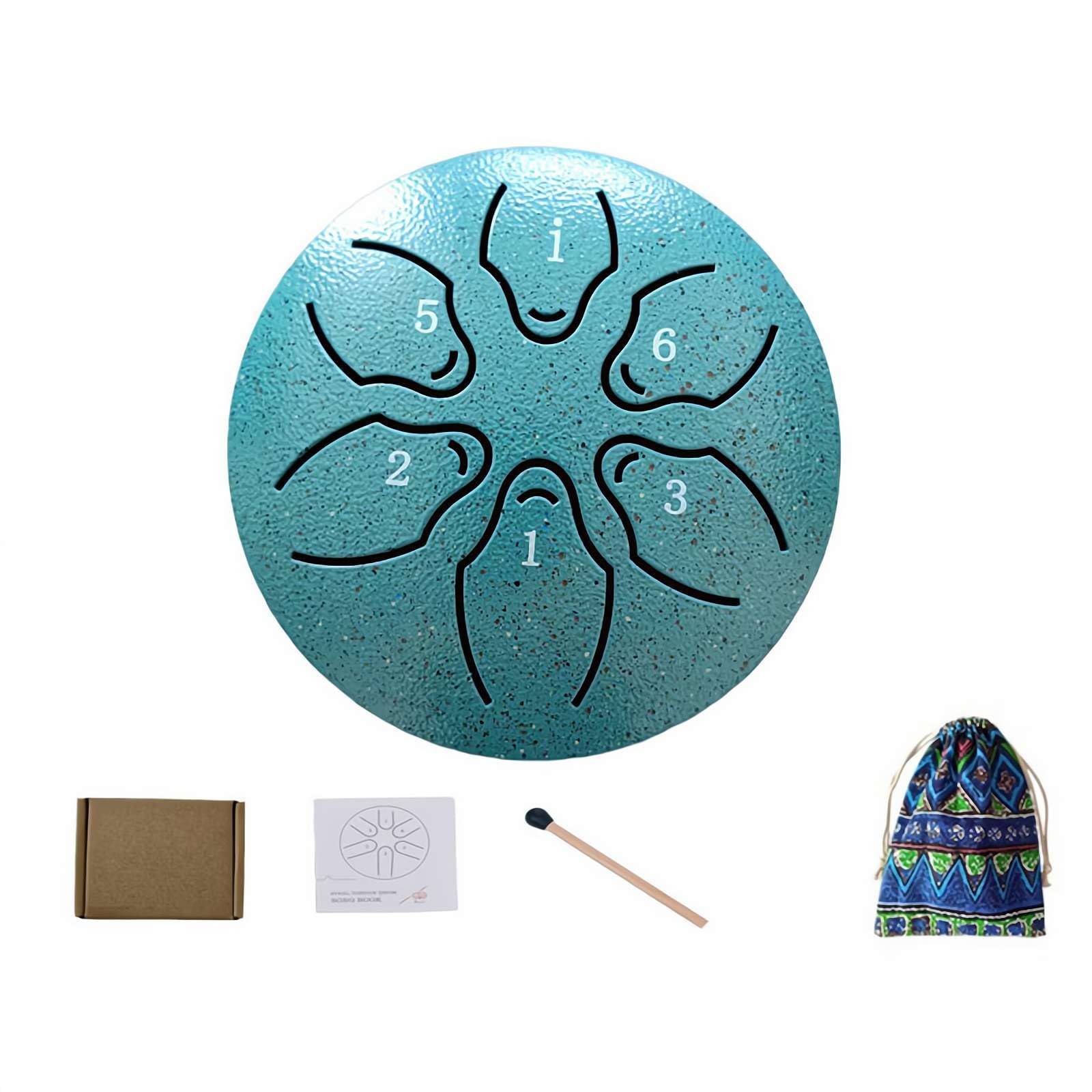 Rain Drum for Outside, 2024 Upgrade Ethereal Drum, Steel Tongue Drum Rain Chime, Mini Handpan Drum 3 Inches 6 Notes, Music Chimes Instrument for Rain Outdoor Garden for Kids (Green) — view 7