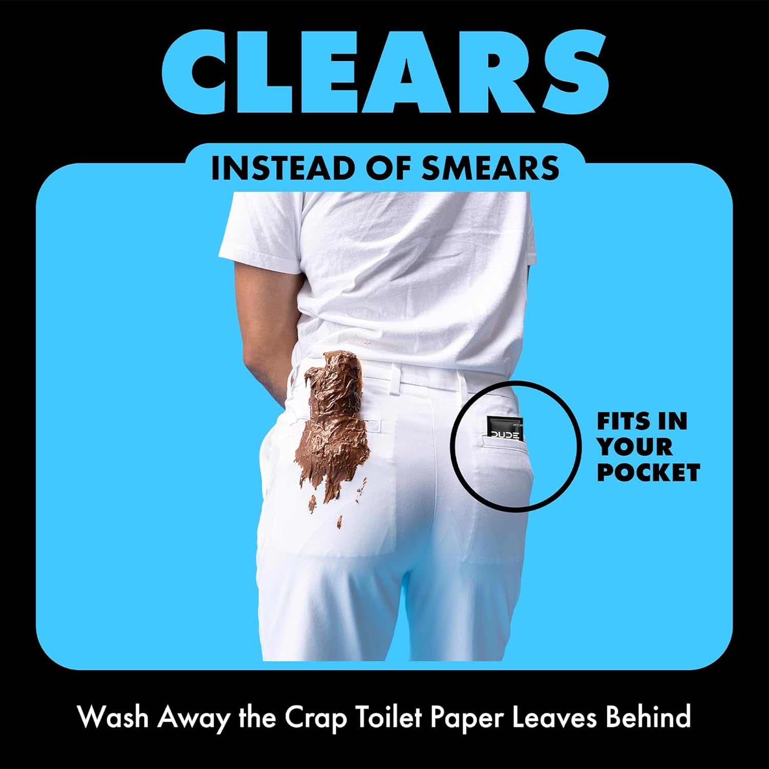 DUDE Wipes On-The-Go Unscented Travel Wipes - 2 Pack, 60 Count (Individually Wrapped) - Extra-Large Adult Flushable Wipes for Sensitive Skin - Infused with Vitamin E & Aloe - Septic and Sewer Safe