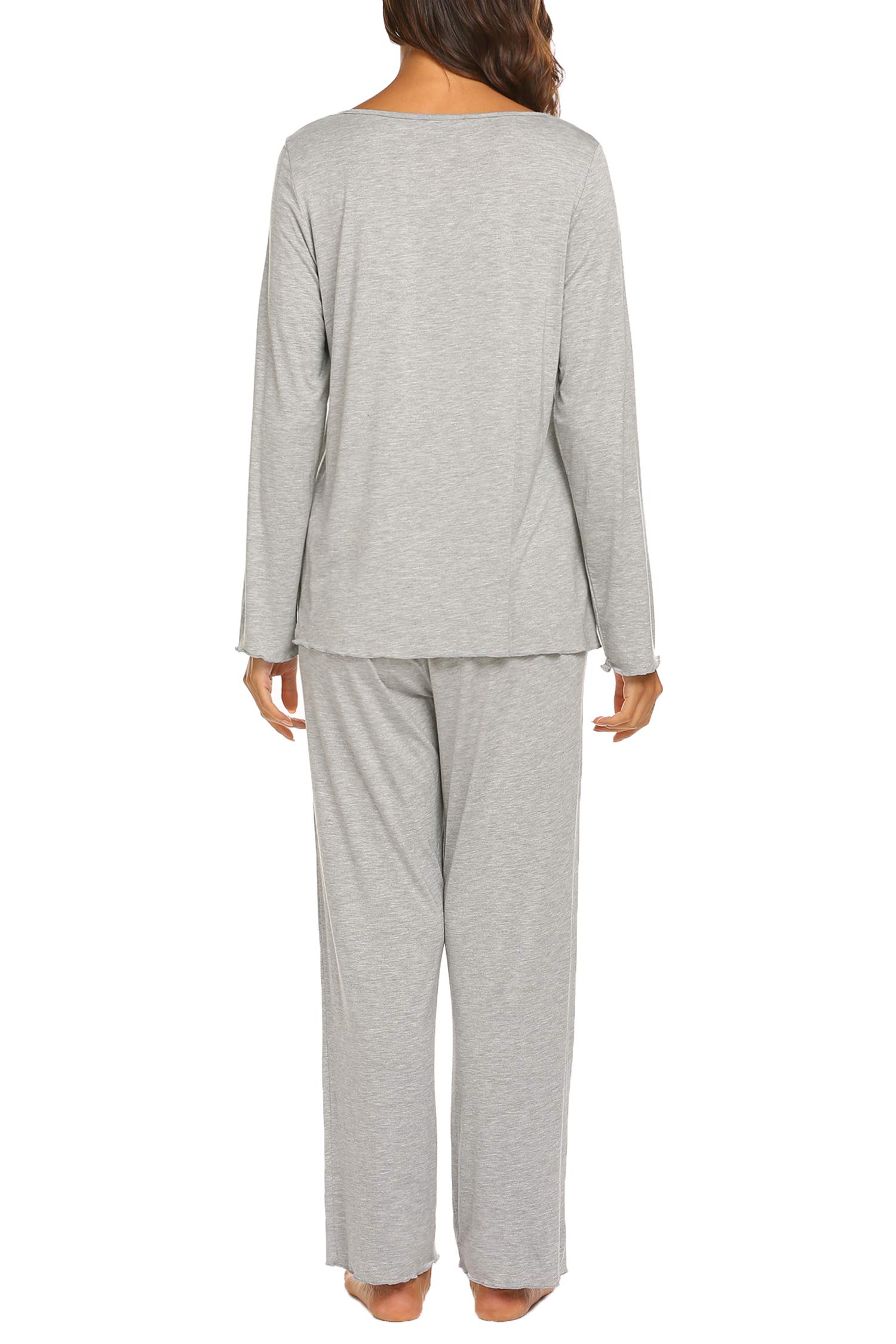 MAXMODA Pigiama Donna Pigiami Due Pezzi Maglietta Manica Lunga e Pantalone Lungo S-XXL