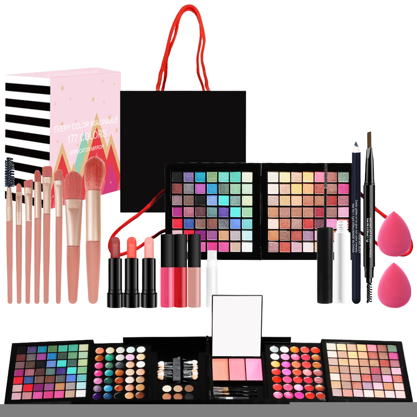 Set trucco per donna Kit completo, kit trucco per donna,Set multiuso | completo di cosmetici per principianti e professionisti, include cosmetici e strumenti per il