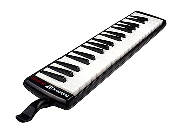 Hohner SuperForce 37 Key Melodica with Beautiful All-Black Design Included Case and Black Flexible Hose in Black
