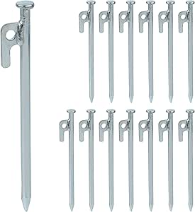 Relaxdays Sardine à Visser, Lot De 12, Piquets Avec Filetage, Acier