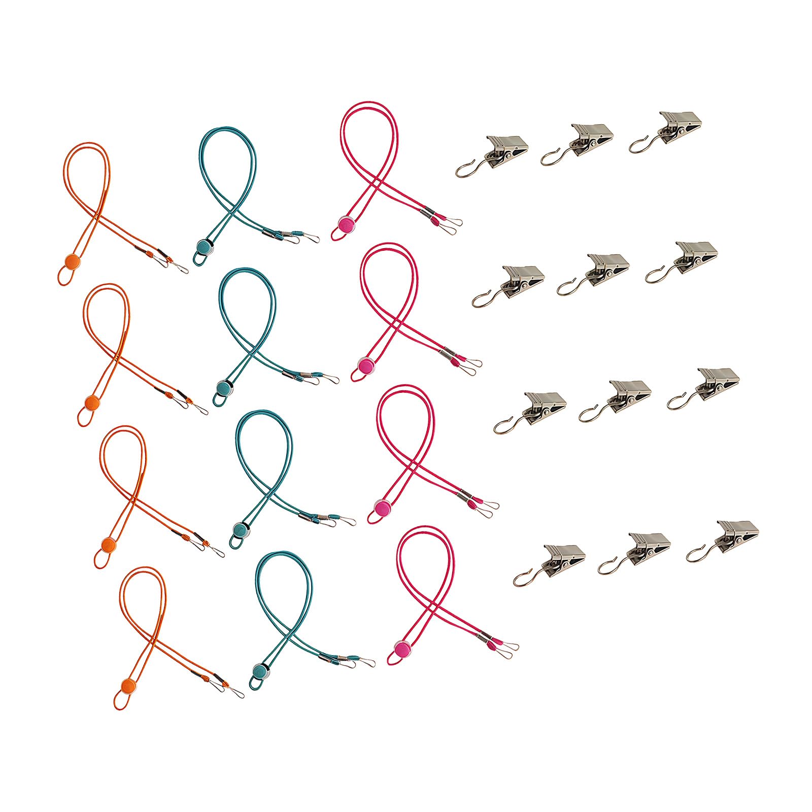 Zxfdsfdbnm Craft Fabric Clamps for Embroidery and Needlework, 12 Elastic Cord Straps with Metal Clips for Embroidery Cloth Sewing Hoop Fabric Holder