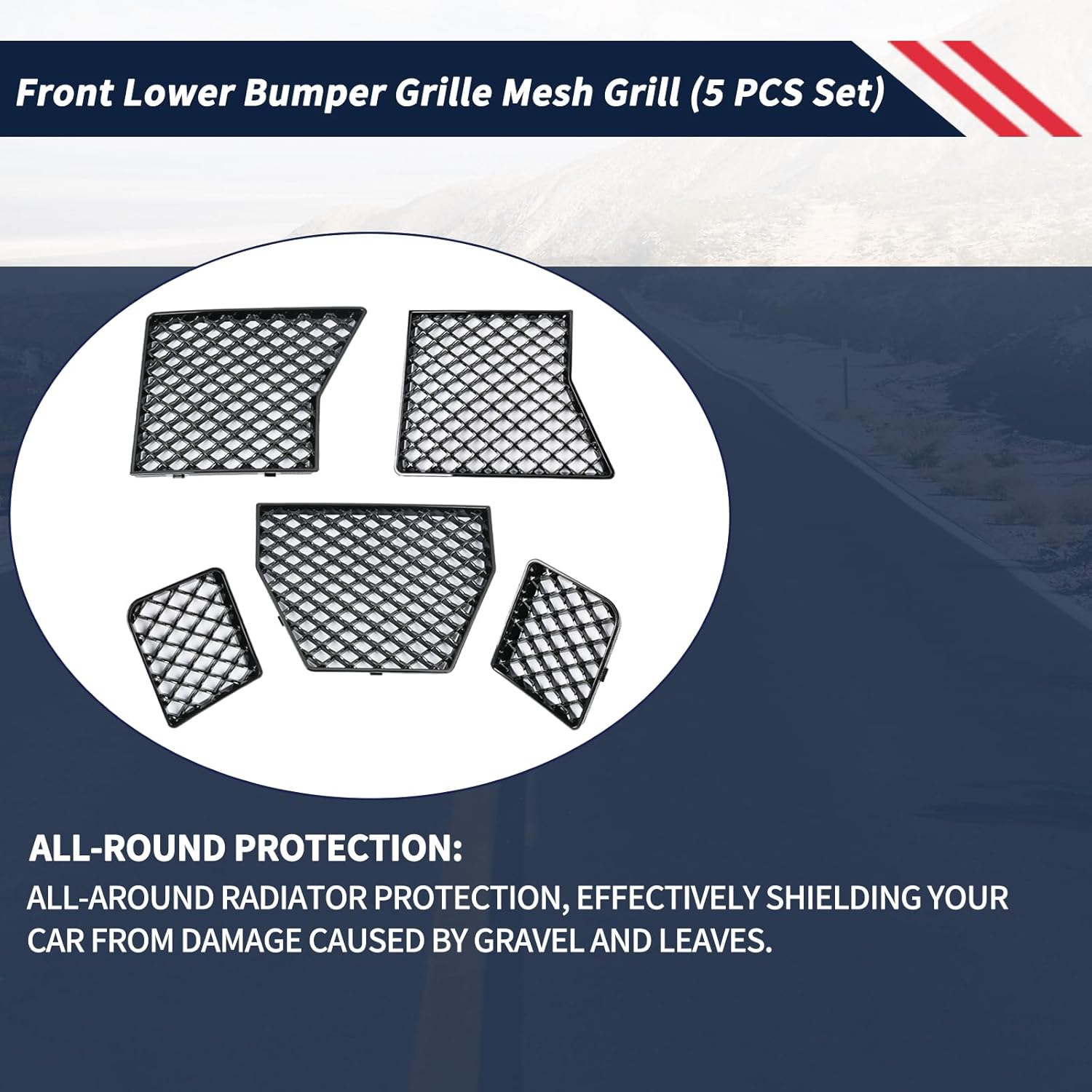 BMW G87 M2 2023-2025 Front Lower Bumper Grille Set Gloss Black 5-Piece 5