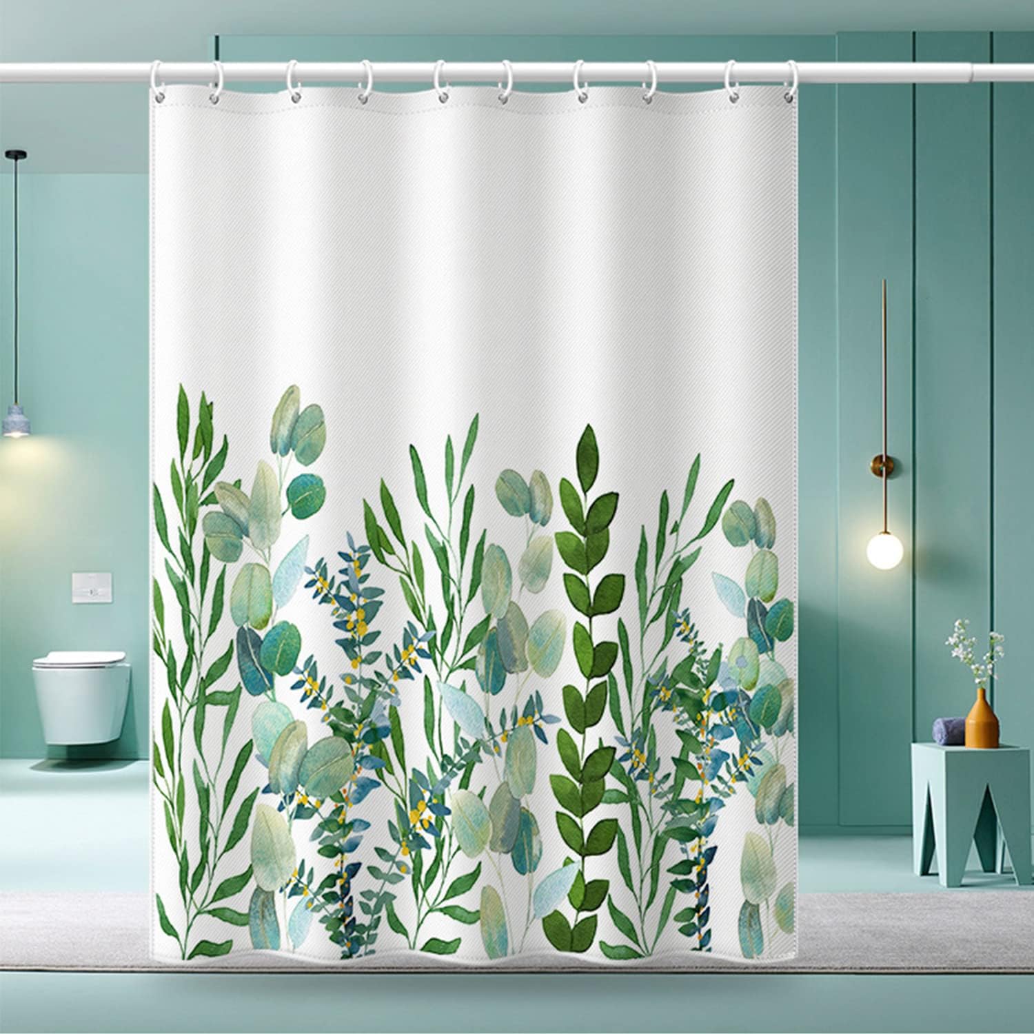 Tenda Doccia Blu Botanica WELMECO In Poliestere 182,9x182,9 Cm Con 12 Ganci Inclusi - 2