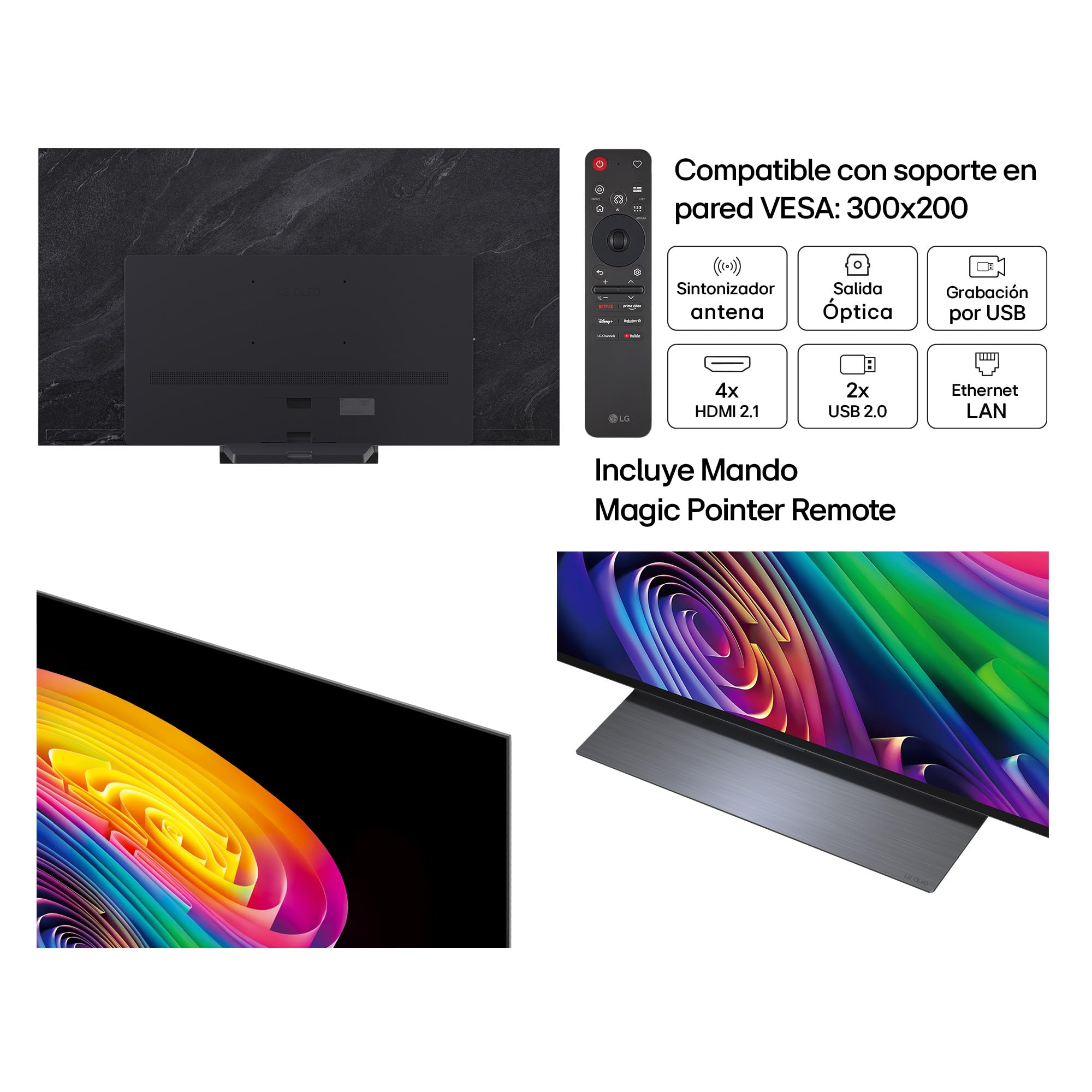 LG OLED55C64LA - Smart TV OLED EVO AI 55" 4K Sin Reflejos 98.9%, 2026