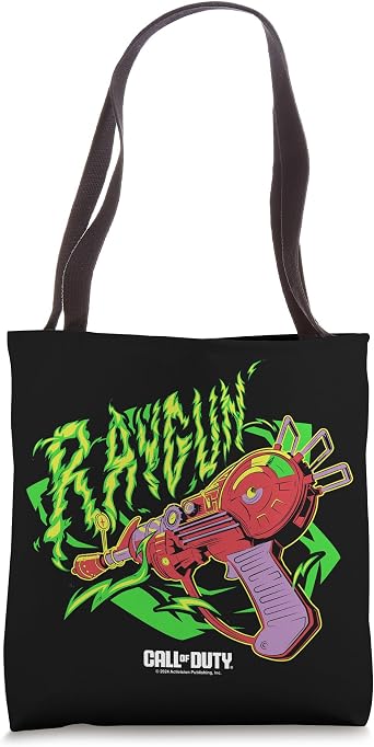 Call Of Duty Ray Gun Neon Green Fire Retro Logo Tote Bag
