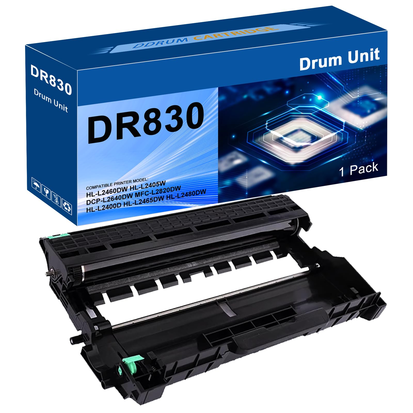 HOIEAYTON DR-830 DR830 Drum Cartridge Compatible with Bro Ther DR830 Drum Unit Replacement for HL-L2460DW HL-L2405W HL-L2400D DCP-L2640DW MFC-L2820DW HL-L2465DW HL-L2480DW Printers(1-Pack)