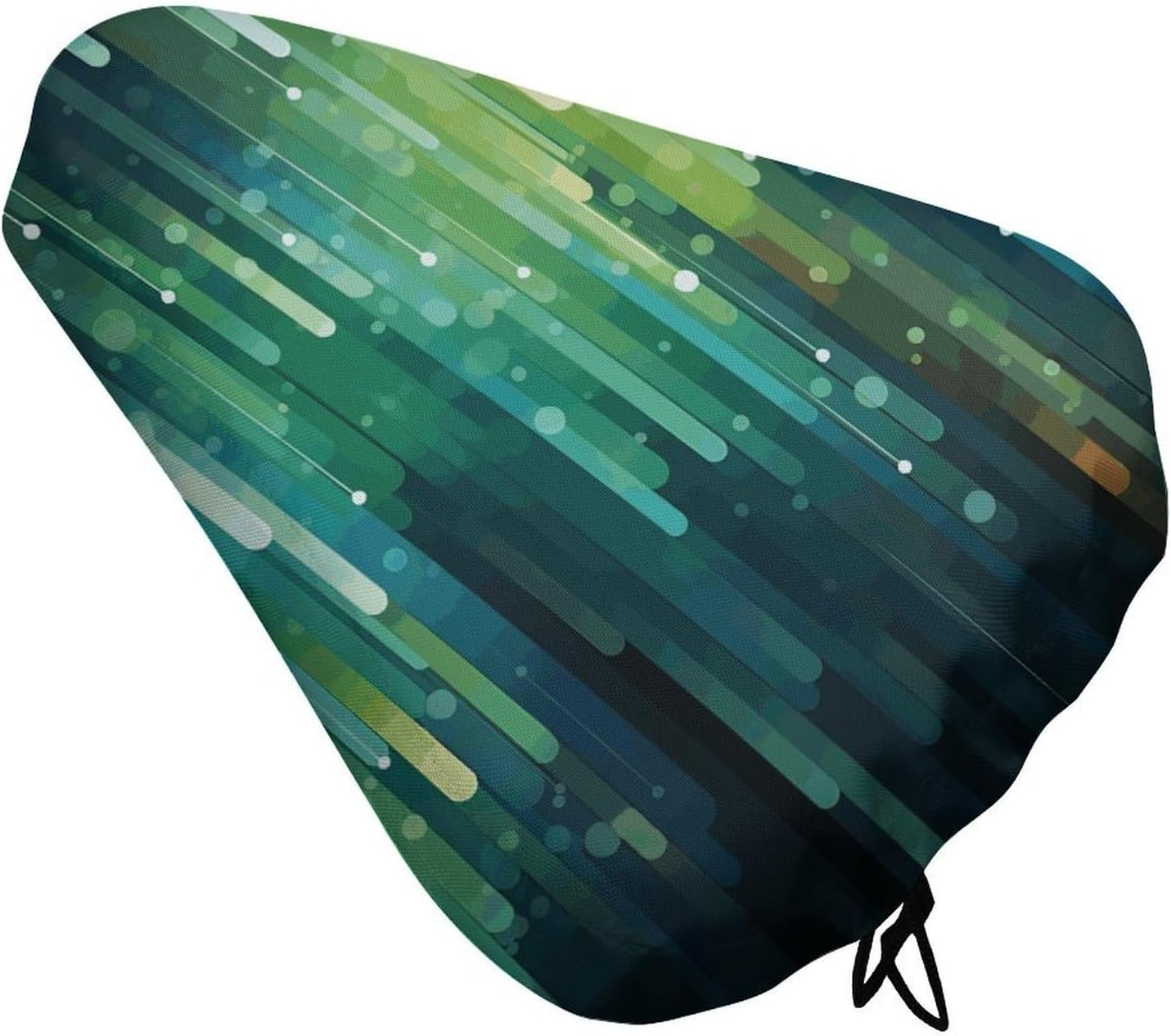 Striped Background Bike Seat Cover Soft Waterproof Bike Saddle Rain Cover with Drawstring Rainproof Dust Resistant Bicycle Seat Cushion Protector for Outdoor Travel, Stationary Bikes