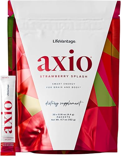 LifeVantage AXIO - Bebida energética regular en polvo, suplemento nootrópico, apoyo para el enfoque y el estado de ánimo, con L-teanina, té verde,