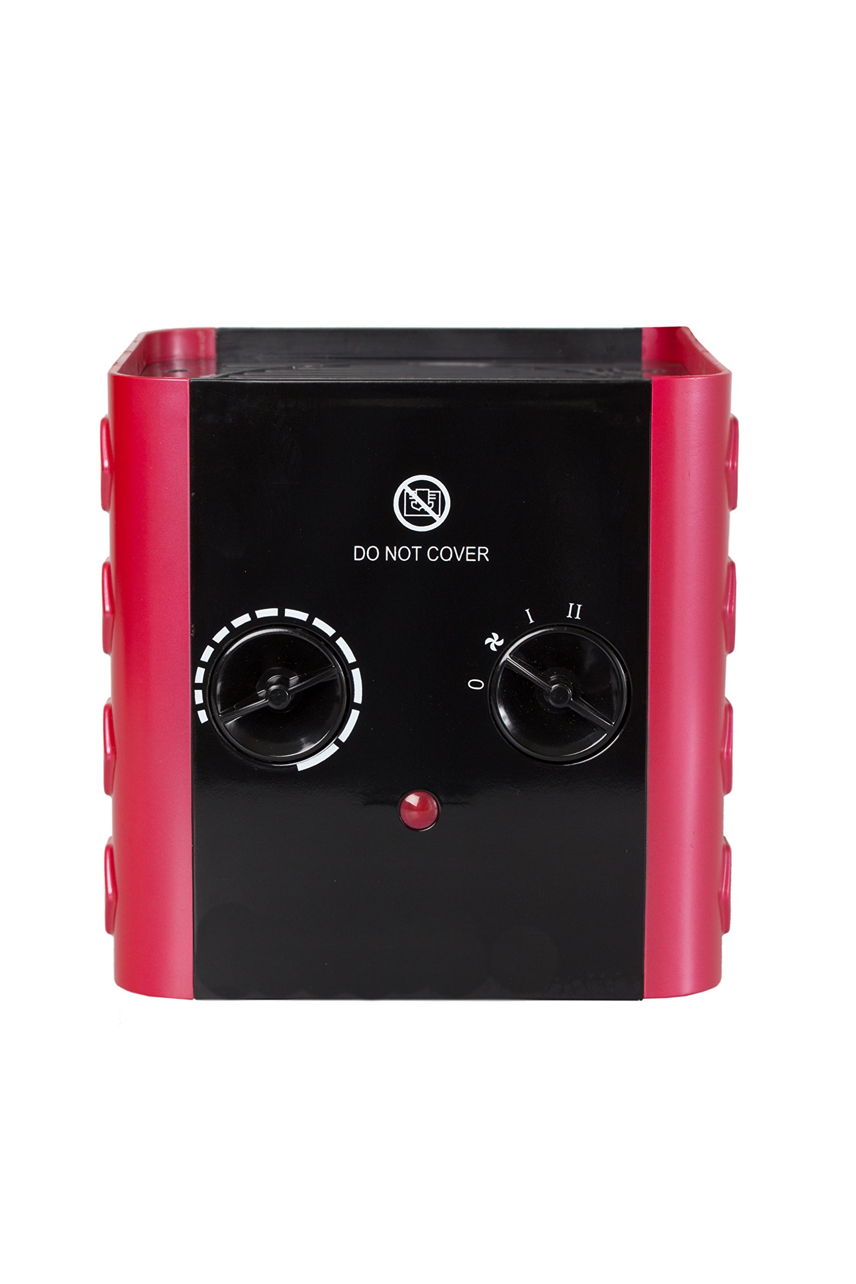SUNTEC PTC termowentylator – cichy grzejnik elektryczny, 1500 W, ogrzewanie elektryczne, 3 stopnie ogrzewania, czerwony/czarny, elektryczny grzejnik do sypialni, salonu