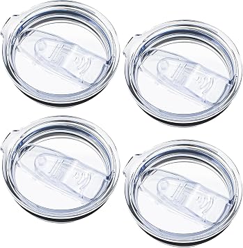 4 Pack Replacement Lids for 20 oz Tumbler, Spill Proof Splash Resistant Silicone Sliding Covers Fit Inner Diameter 3.25 Inch Tumbler Cup, BPA-free & Straw Friendly Sliding Lid, 20 Ounce