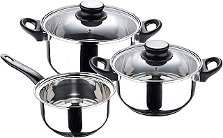 Bateria de cocina 5 piezas San Ignacio Palma de acero inoxidable apta para induccion