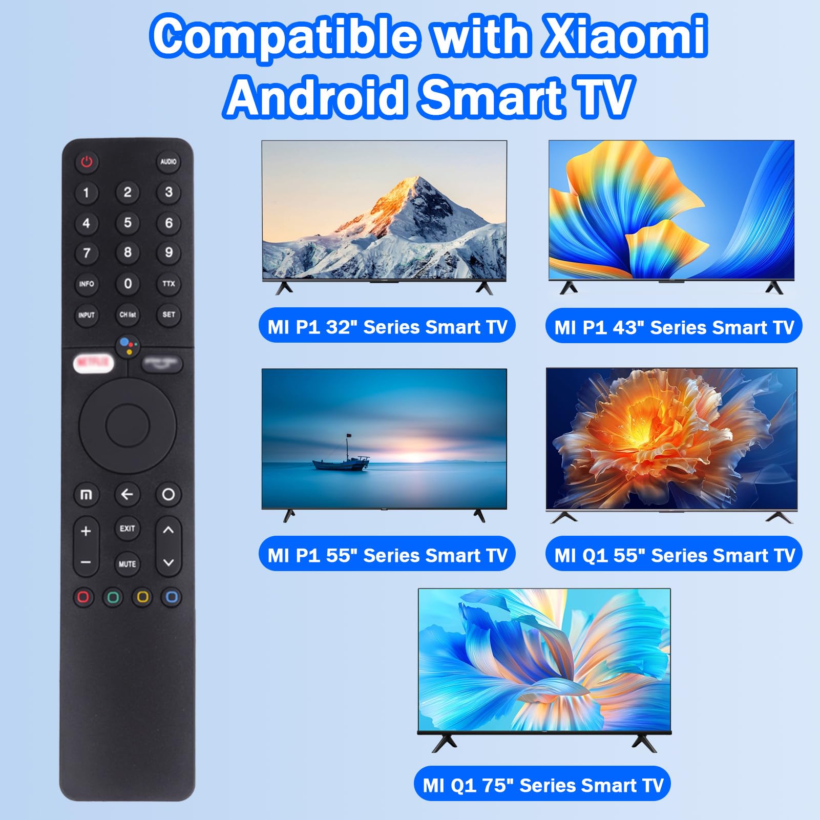 XMRM-19 Głosowa pilotka do telewizora Xiao-mi Smart TV serii P1/Q1, pilot Bluetooth z sterowaniem głosowym dla Xiao-mi 32 43 55 Q1 55 75 Seria Android Smart TV L32M6-6AEU L50M6-6AEU L55M6-6ESG
