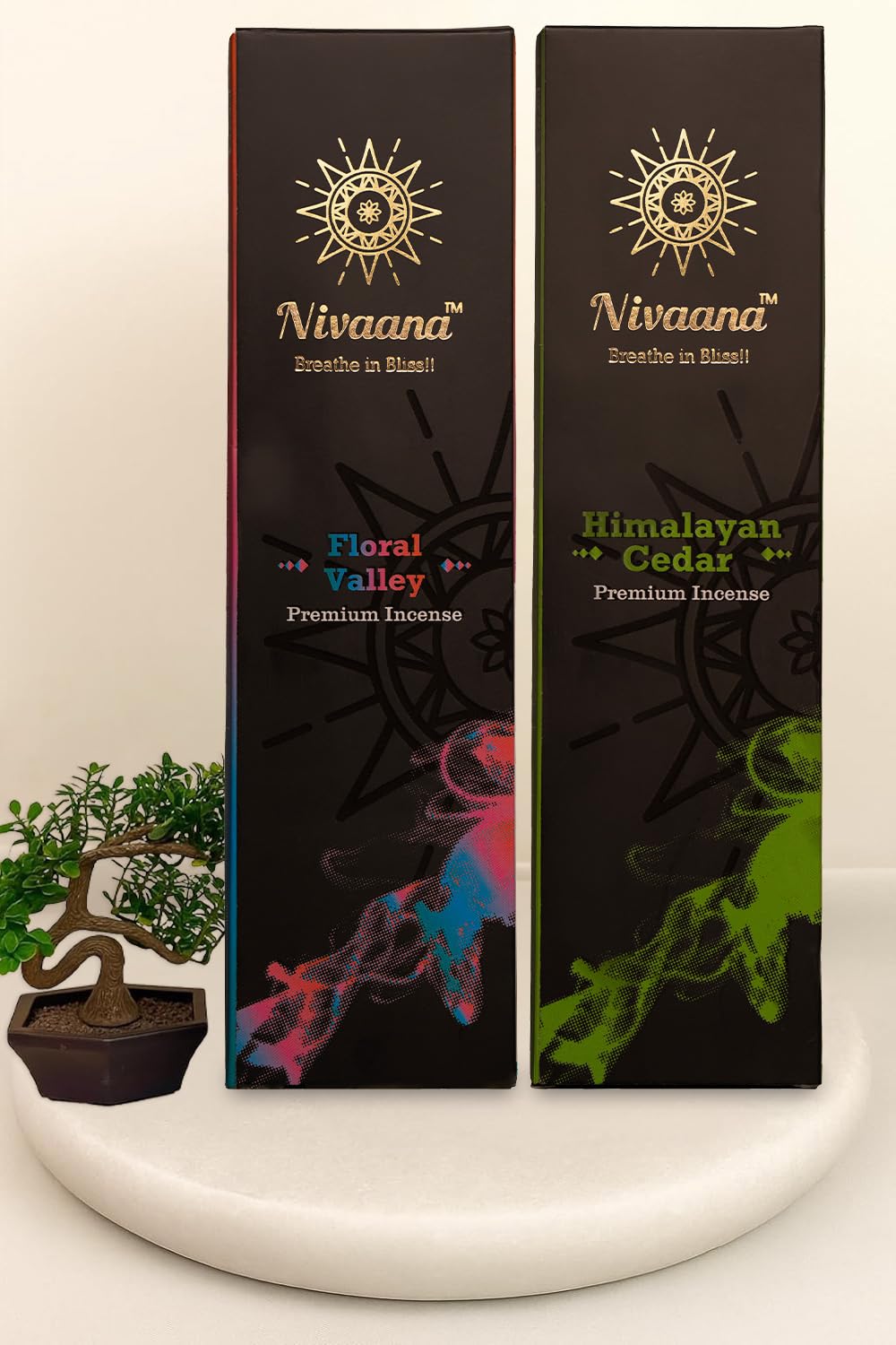 Nivaana Premium Incense Sticks Combo Set, Himalayan Cedar and Floral Valley Fragrances, 30 Sticks Each, Traditional Ingredients-image-2