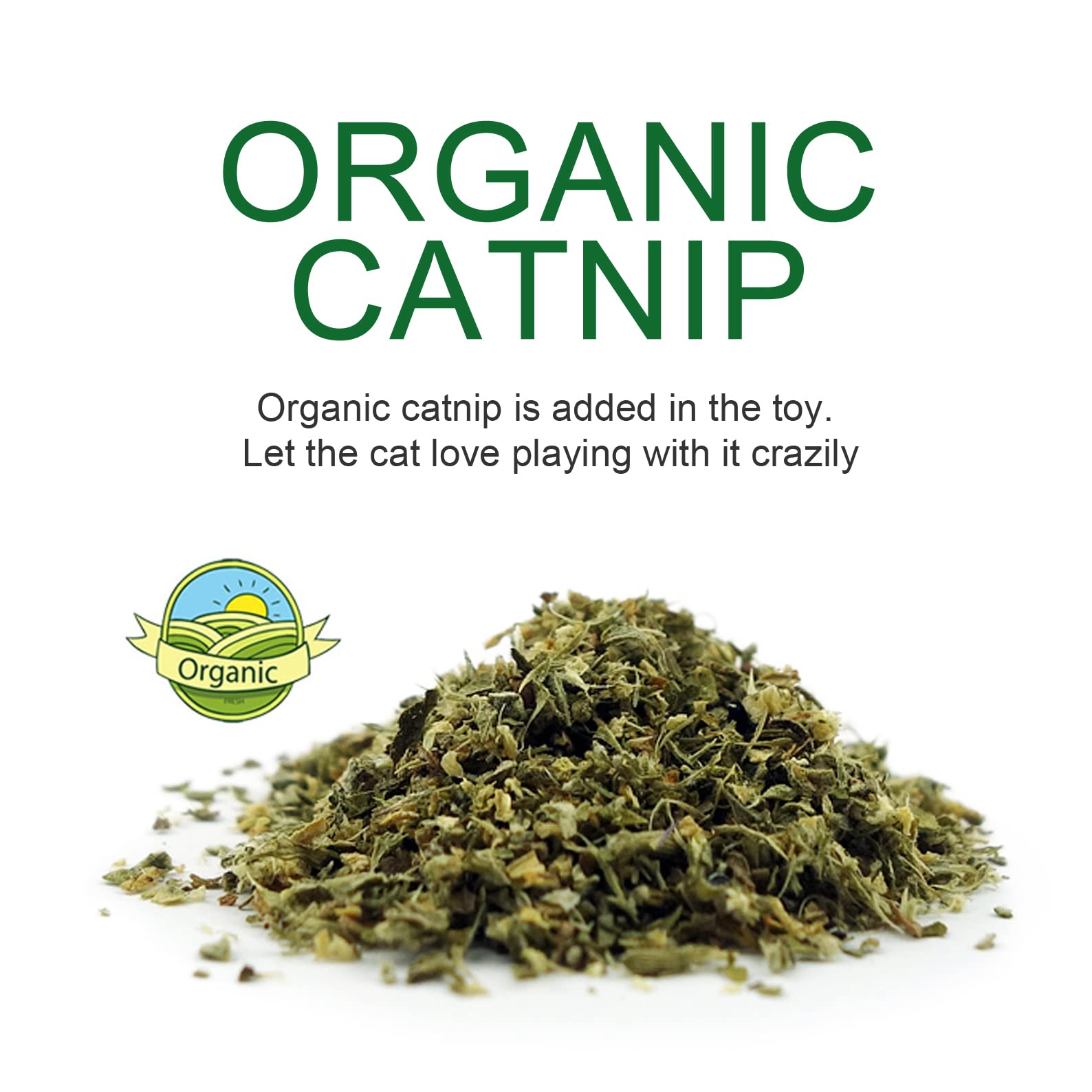 TTcat Organic Catnip Pillow for Cats & Kittens,Cat Chew Toy for Indoor Cats,Catnip Kicker Toys,White Cat…
