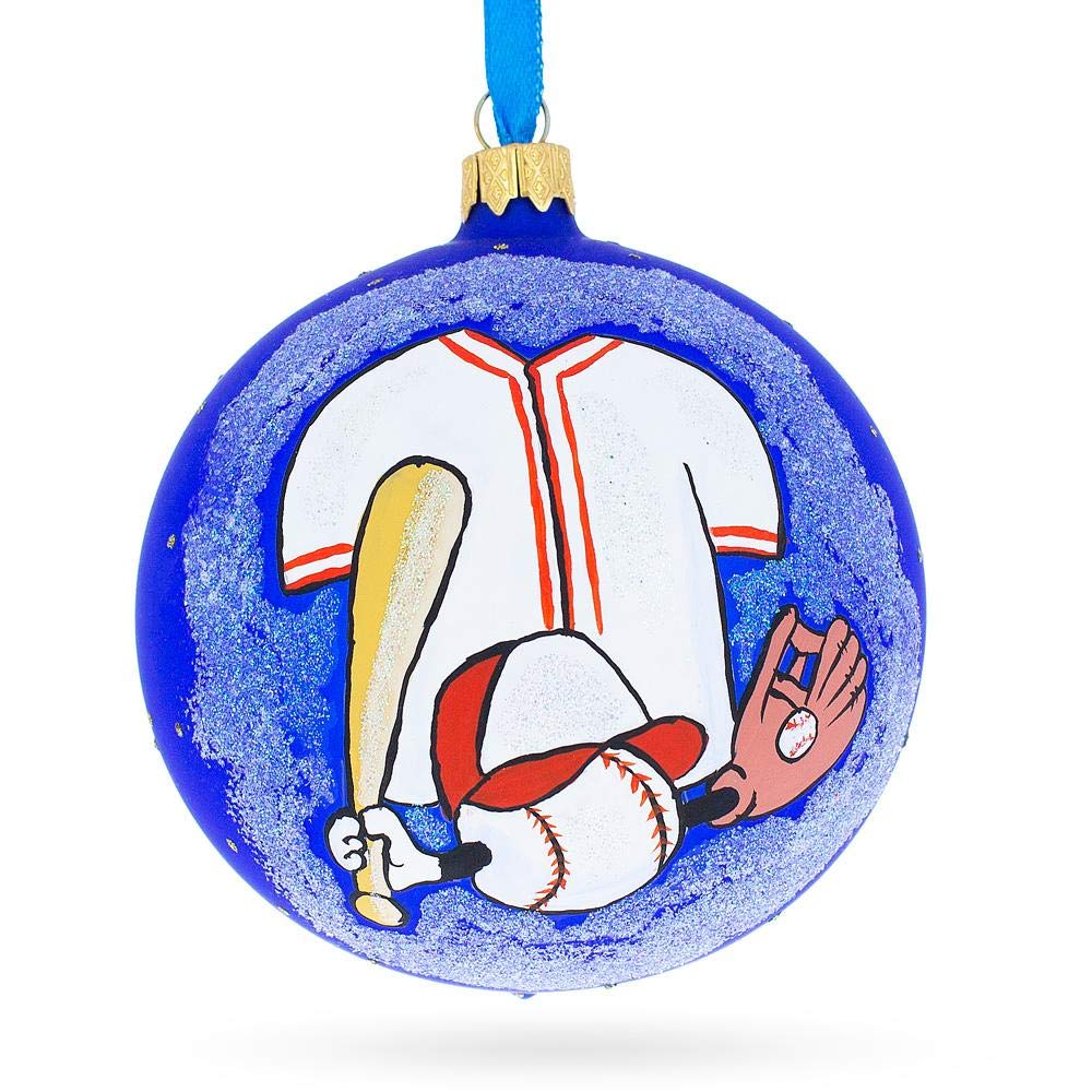 Boule de Noël baseball verre BestPysanky idée cadeau pour fan