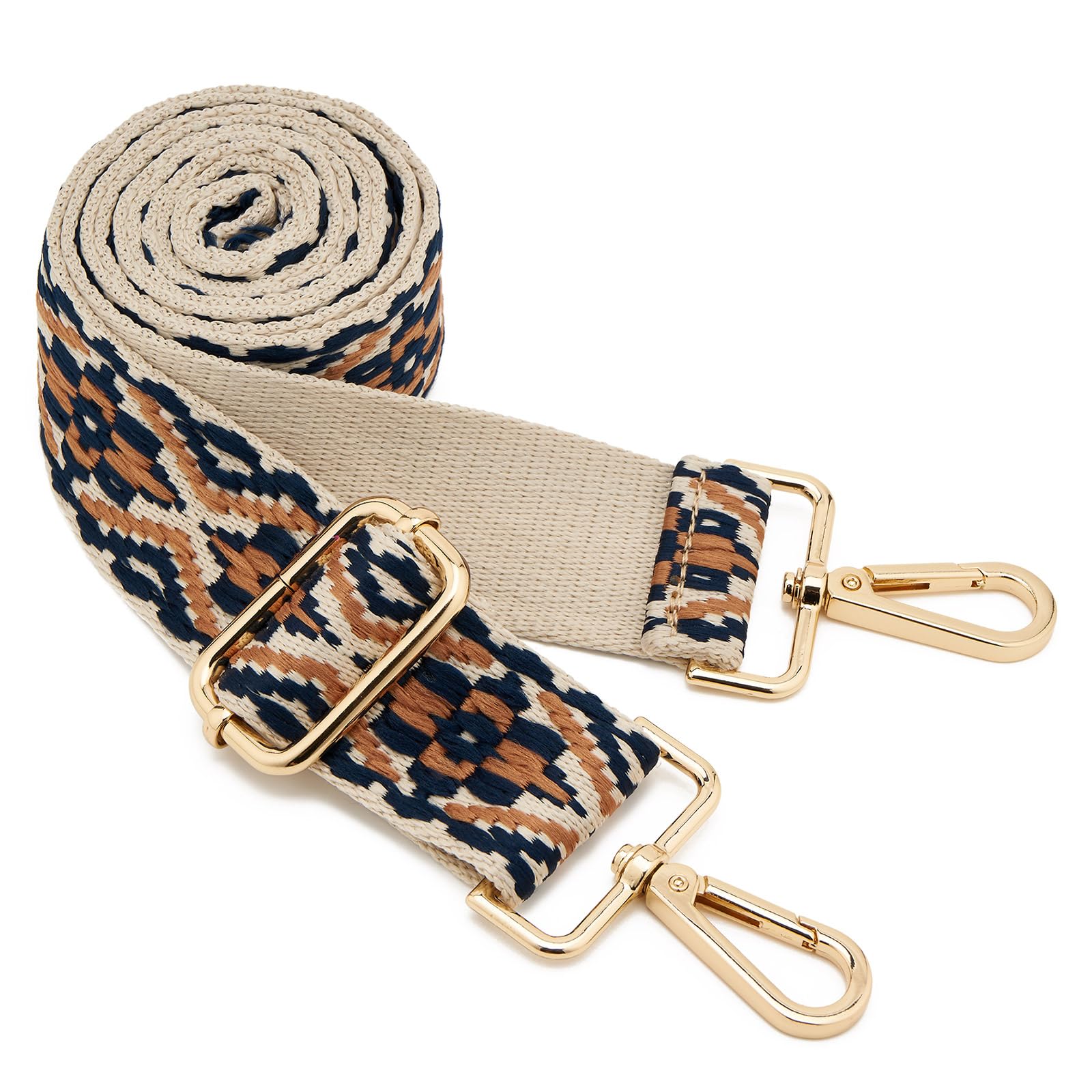 ZOOEASS Wide Shoulder Strap Adjustable Replacement Belt Guitar Style Crossbody Bag Handbag Strap Multicolor Canvas Straps(Wide:1.5in)(Color8)