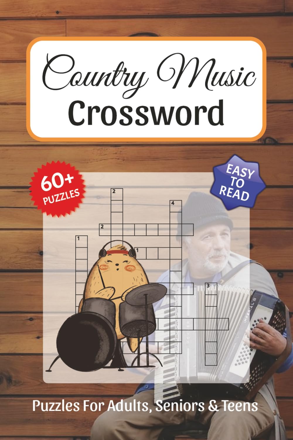 Country Music Crossword Puzzles: Crossword Puzzles about Country Music, Instruments, Music History and More, 6x9 ,120 pages, Easy to Read Print, ... Gift for Vacations, Holidays, and Free Times
