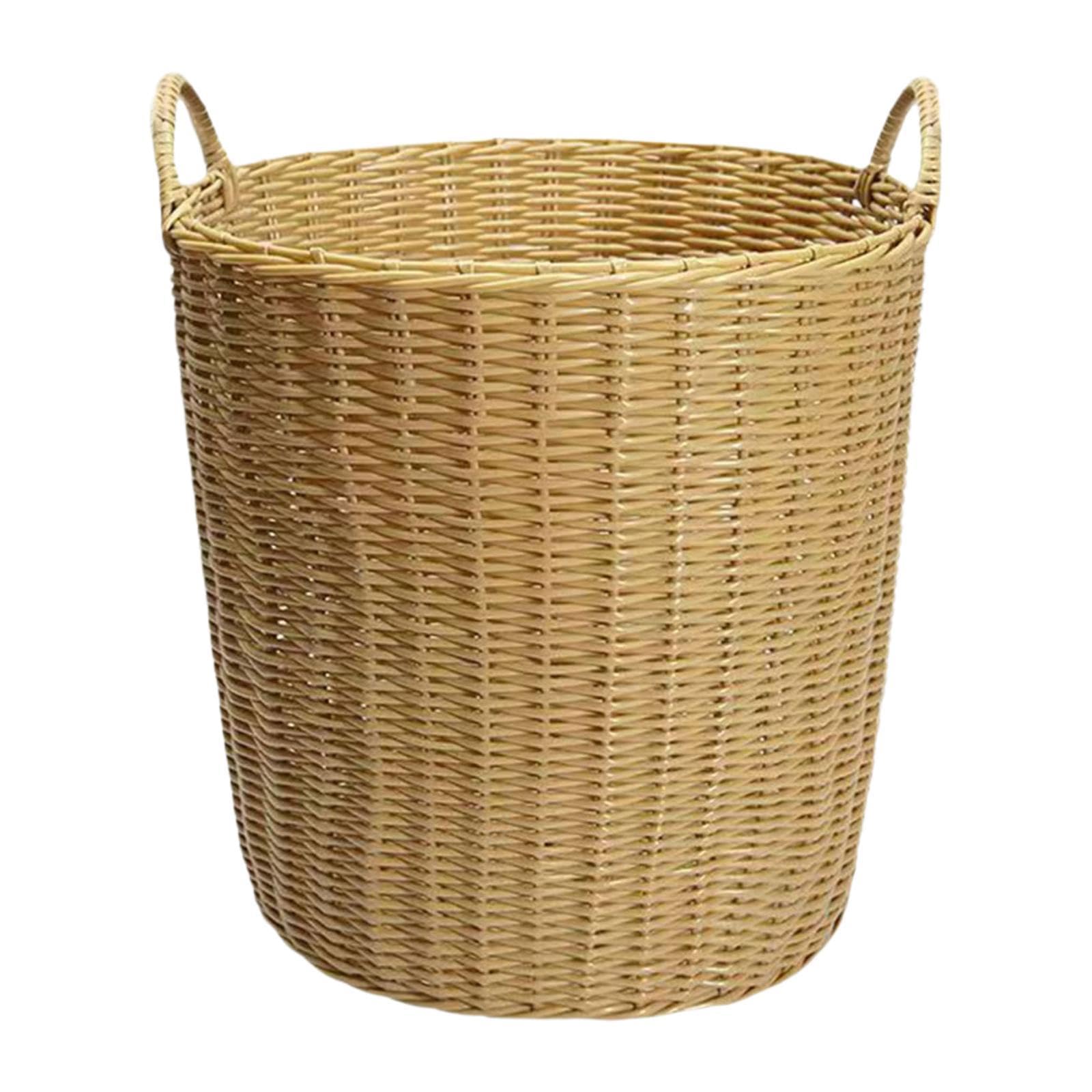Panier à linge tissé en imitation rotin XL pour ranger les vêtements et jouets