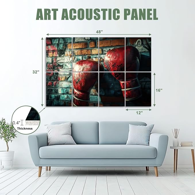 Paneles Acústicos Artísticos 8 Piezas 48x32 Pulgadas para Tratamiento Decorativo de Sonido miniatura 2