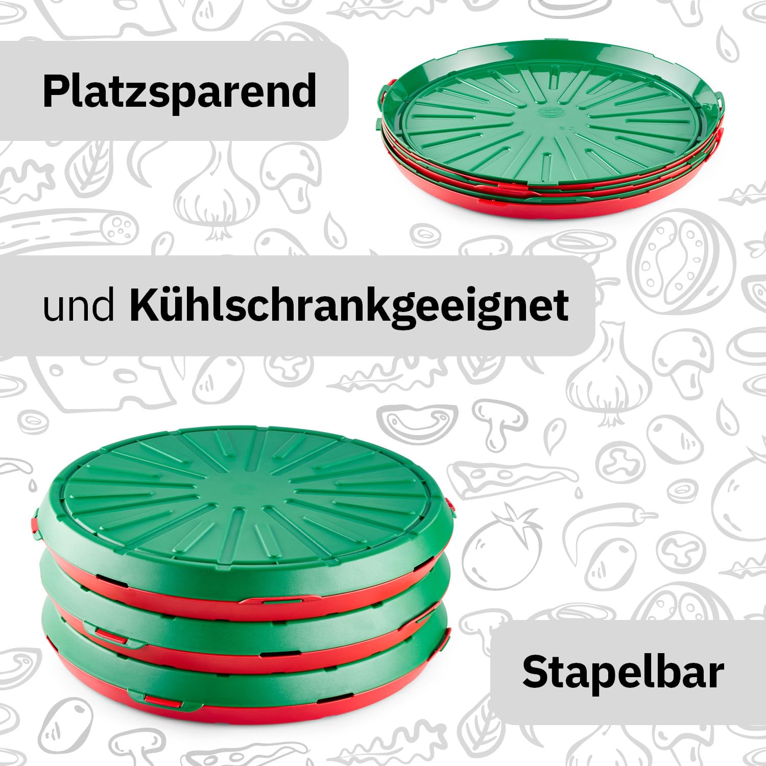 Mehrwegverpackung/Transportbox für Pizza und andere Lebensmittel | Mehrwegpizzabox to Go | Nachhaltiger Pizzakarton oder Essenstransportbehälter/- Aufbewahrungsbox (5)