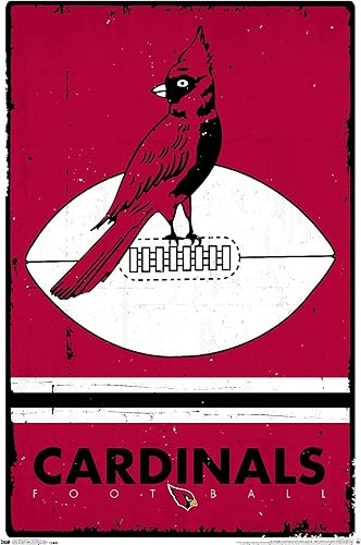 Trends International Póster de pared con logotipo retro de los Arizona Cardinals de 22.375 x 34 pulgadas