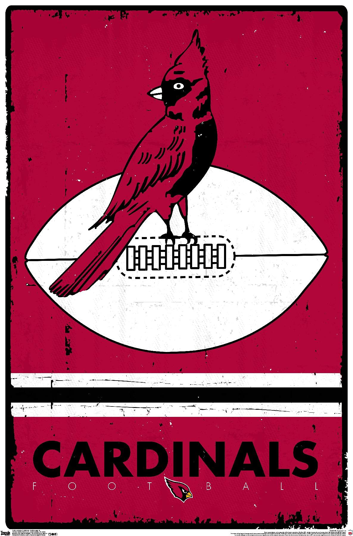 Trends International Arizona Cardinals Retro Logo Wall Poster 22.375" x 34"