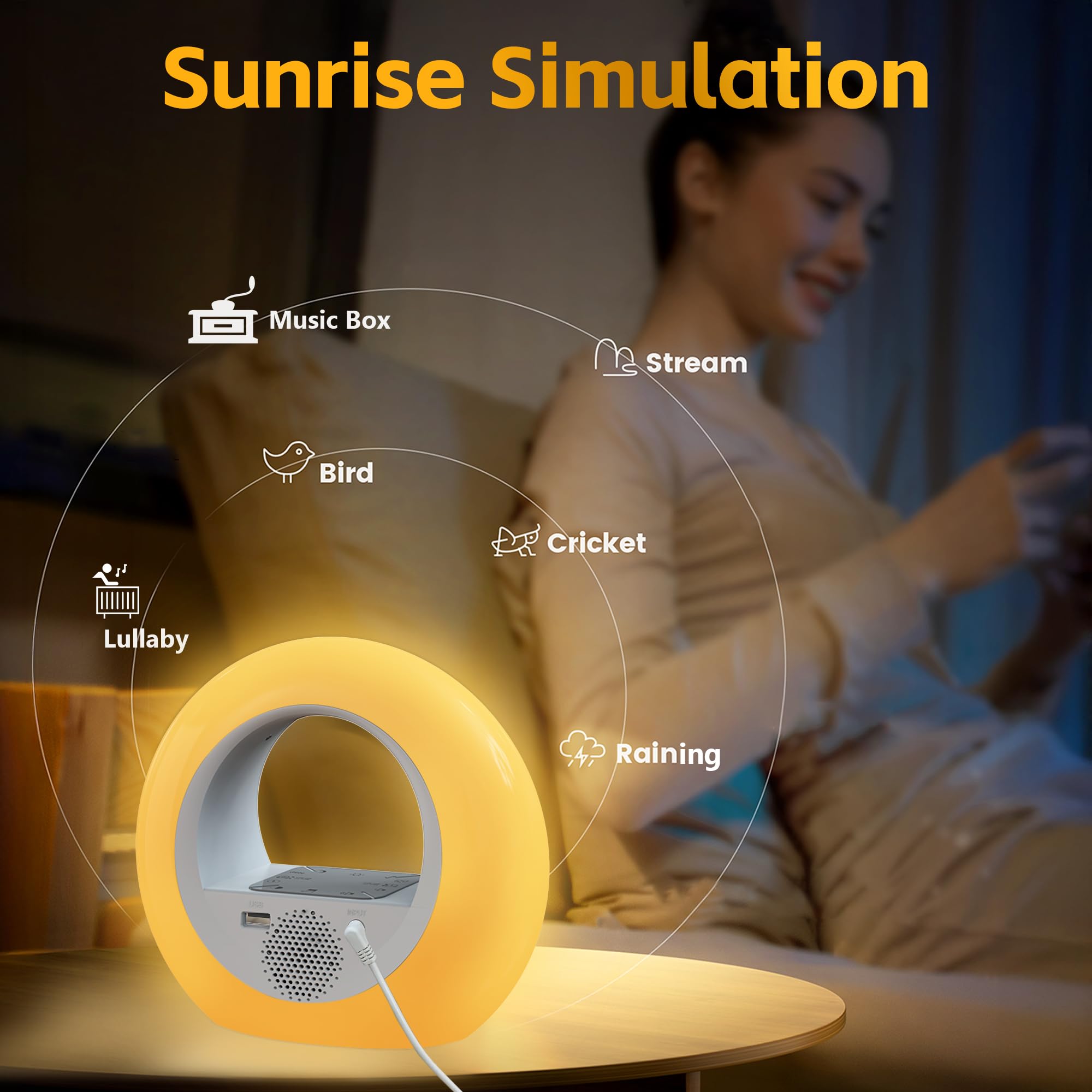 Kruilan Sveglia con luce diurna · altoparlante Bluetooth — immagine 3 di 9