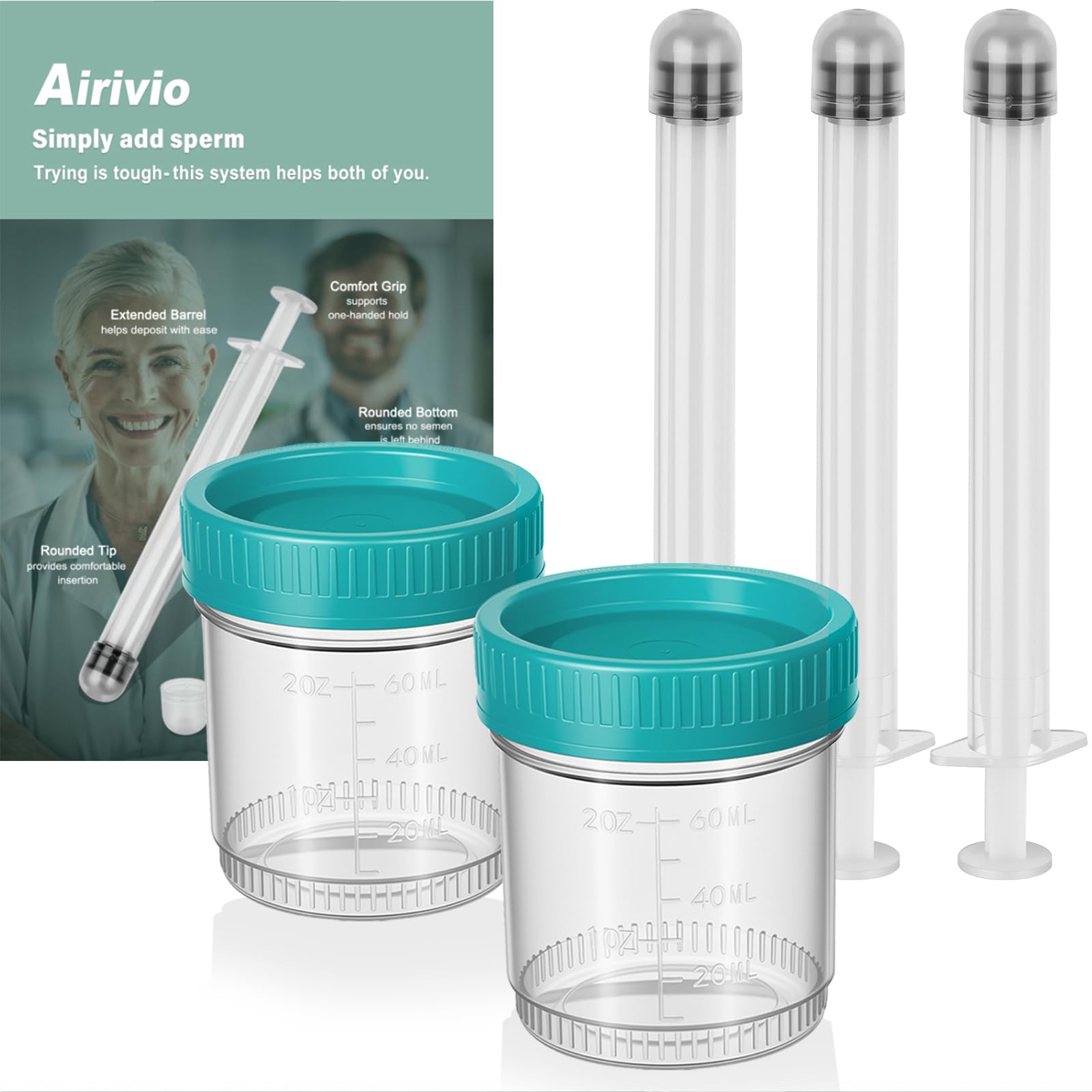 Kit d'insémination à domicile pour femme, stérile et de qualité médicale avec 3 applicateurs et 2 tasses de collecte pour une rétention maximale des spermatozoïdes, fertilité étanche et soutien de la